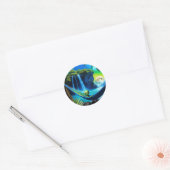 Sticker Rond Alien Hammock sur Beach Vacances (Enveloppe)
