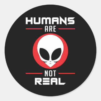 Sticker Rond Alien Head Ufo Aliens Area 51 Space Funny Cadeau