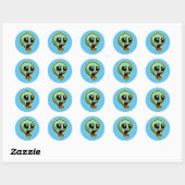 Sticker Rond Alien hurlant (Feuille)