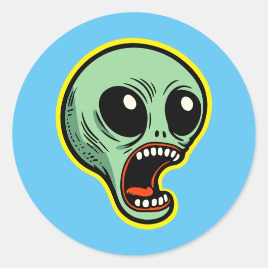 Sticker Rond Alien hurlant (Devant)