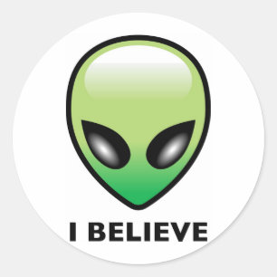 Sticker Rond Alien : Je crois