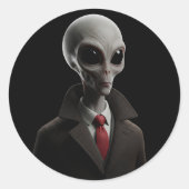 Sticker Rond Alien moderne (Devant)