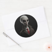 Sticker Rond Alien moderne (Enveloppe)