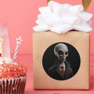 Sticker Rond Alien moderne