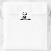 Sticker Rond alien noir tourner tables dj icône (Sac)