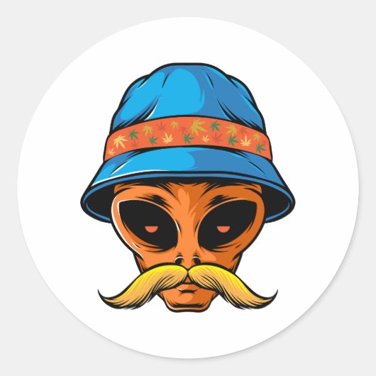 STICKER ROND ALIEN ORANGE (Devant)