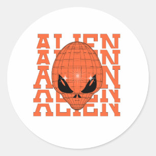 STICKER ROND ALIEN ORANGE