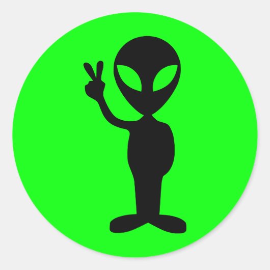 Sticker Rond Alien pacifique (Devant)