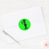 Sticker Rond Alien pacifique (Enveloppe)