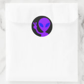 Sticker Rond Alien pacifique (Sac)
