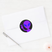 Sticker Rond Alien pacifique (Enveloppe)