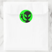 Sticker Rond Alien pacifique (Sac)