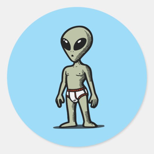 Sticker Rond Alien Pants (Devant)