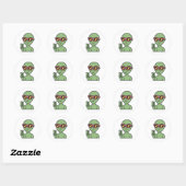 Sticker Rond Alien Peace Out (Feuille)