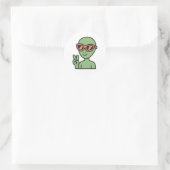 Sticker Rond Alien Peace Out (Sac)