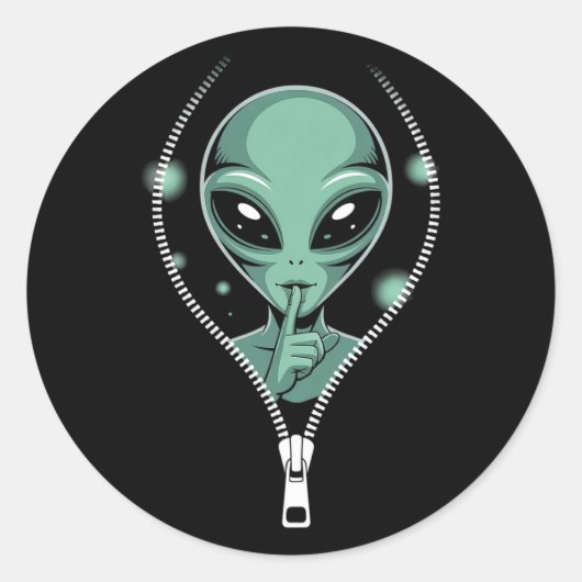 Sticker Rond Alien Peeping (Devant)