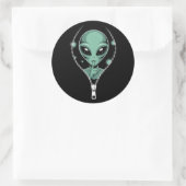 Sticker Rond Alien Peeping (Sac)