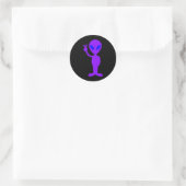 Sticker Rond Alien pourpre (Sac)