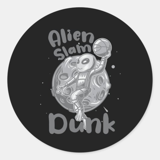 Sticker Rond Alien Slam Dunk Actif (Devant)