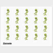 Sticker Rond Alien spatial (Feuille)