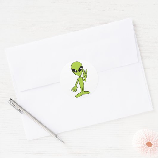 Sticker Rond Alien spatial (Enveloppe)