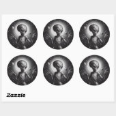 Sticker Rond Alien spatial en science-fiction (Feuille)