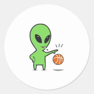 Sticker Rond Alien Stick Ball