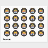 Sticker Rond Alien Sunset esthétique | Coucher de soleil Alien (Feuille)