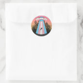 Sticker Rond Alien trans drôle (Sac)
