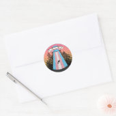 Sticker Rond Alien trans drôle (Enveloppe)