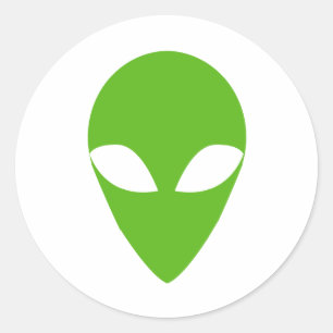 STICKER ROND ALIEN VERT