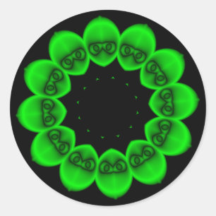 Sticker Rond Alien vert circulaire Abstrait