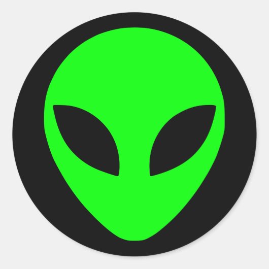 Sticker Rond Alien vert et noir (Devant)