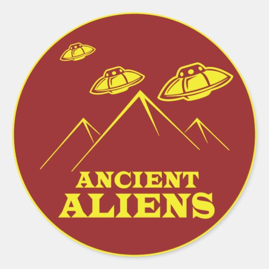 Sticker Rond Aliens anciens - OVNI (Devant)