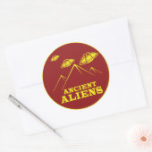 Sticker Rond Aliens anciens - OVNI (Enveloppe)