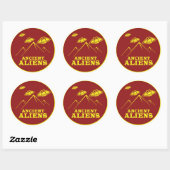 Sticker Rond Aliens anciens - OVNI (Feuille)