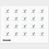 Sticker Rond Aliens montrant un geste "j'aime" (Feuille)