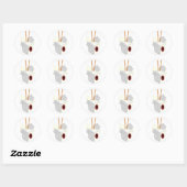 Sticker Rond Alimentation chinoise (Feuille)