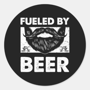Sticker Rond Alimenté Par Bière Papa Boire Papa Boire Papa Boir