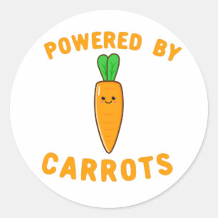 Sticker Rond Alimenté Par Des Carottes - Joli Visage De Carotte