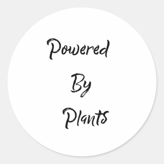 Sticker Rond Alimenté Par Des Plantes (Devant)