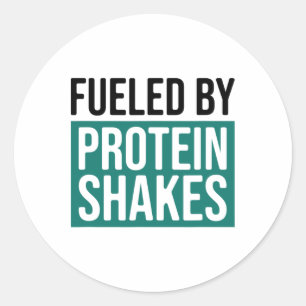 Sticker Rond Alimenté par des shakes de protéines1