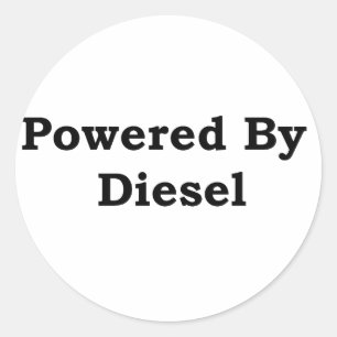 Sticker Rond Alimenté Par Diesel