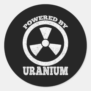 Sticker Rond Alimenté Par L'Ingénieur Nucléaire Uranium