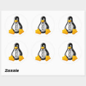 Sticker Rond Alimenté par Linux (Feuille)