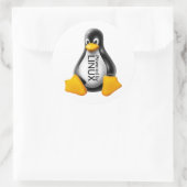 Sticker Rond Alimenté par Linux (Sac)