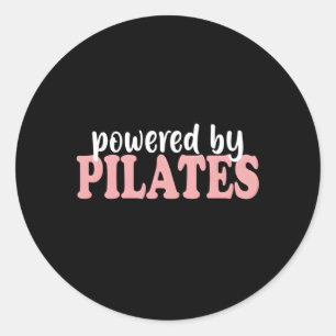 Sticker Rond Alimenté Par Pilates Pour La Classe Pilates