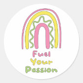 Sticker Rond Alimentez votre passion de motivation boho arc-en- (Devant)