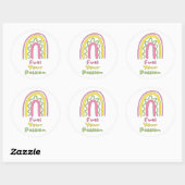 Sticker Rond Alimentez votre passion de motivation boho arc-en- (Feuille)