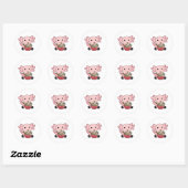 Sticker Rond Aliments Axolotl Ramen Japonais Aliments Kawaii An (Feuille)
